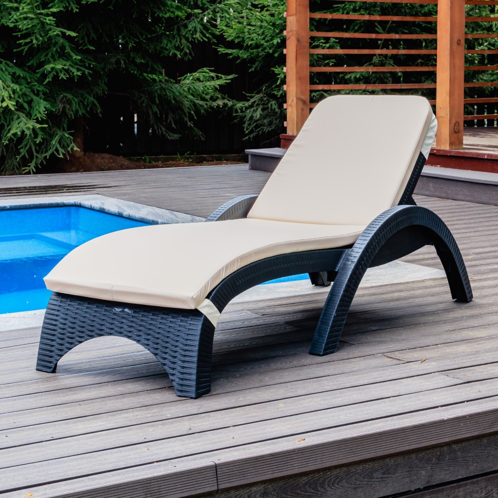 Пластиковый шезлонг Royal Family MARK антрацит (с матрасом) 1